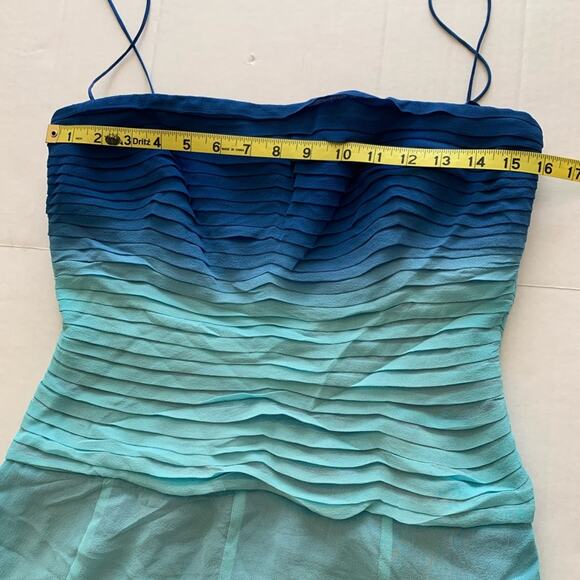 T by Tadashi Vintage Y2K Silk Ombre Handkerchief Hem Dress - Picture 14 of 16